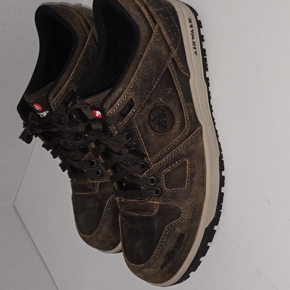 Airwalk Brown Leather Safety Sneakers Composite Toe Mens Size 11.5 - Picture 5 of 15